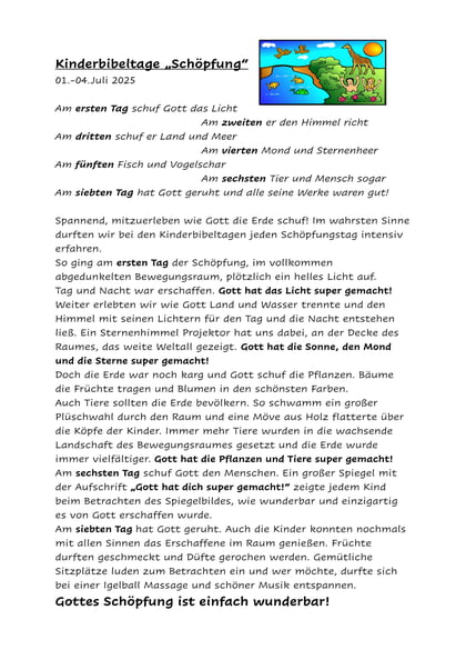 KiBiTa 2025 - die Schöpfung