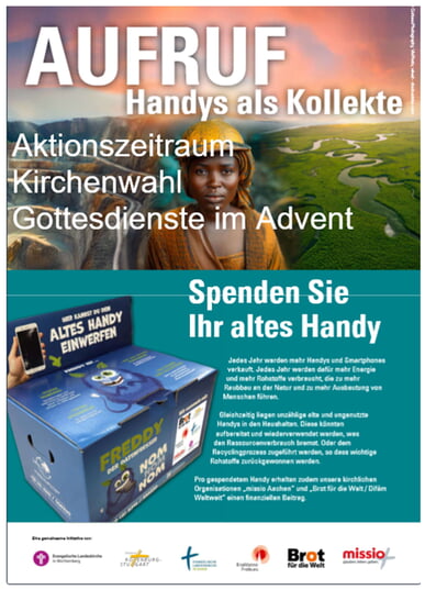 Aufruf Handys und Tablets als Kollekte