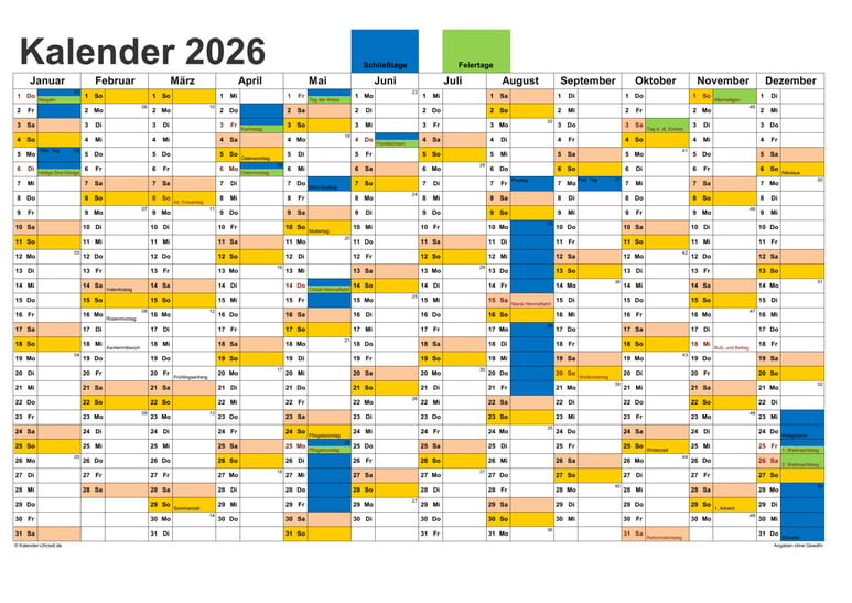 Kalender 2026