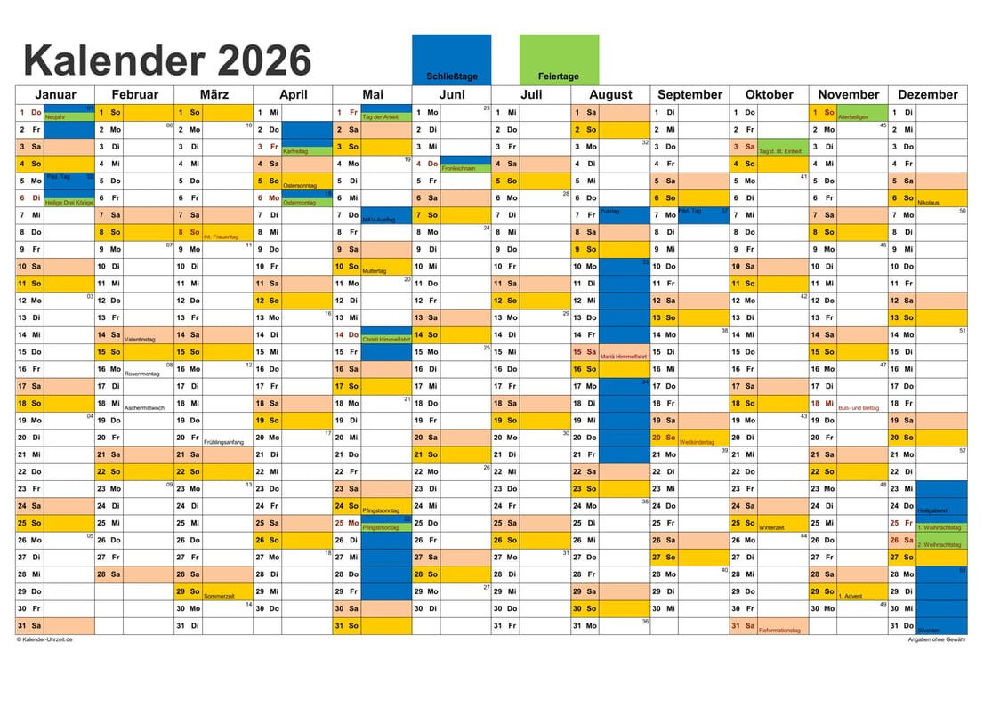 Kalender 2026