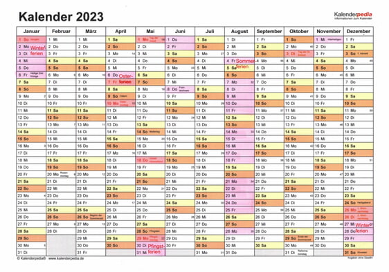 Ferienplan 2023