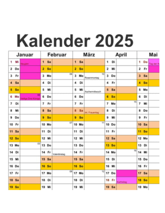 Kalender 2025