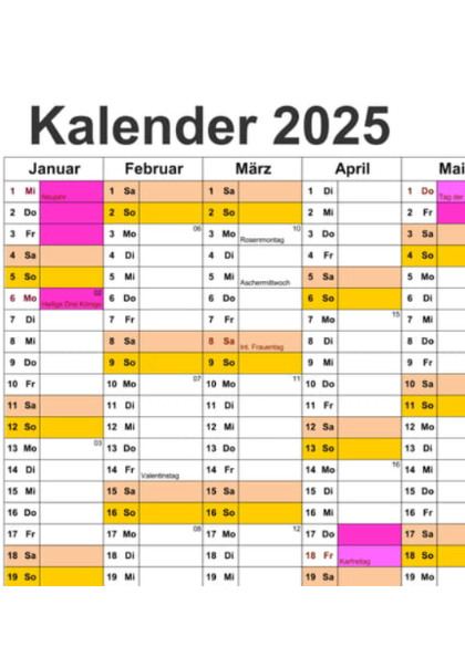 Kalender 2025
